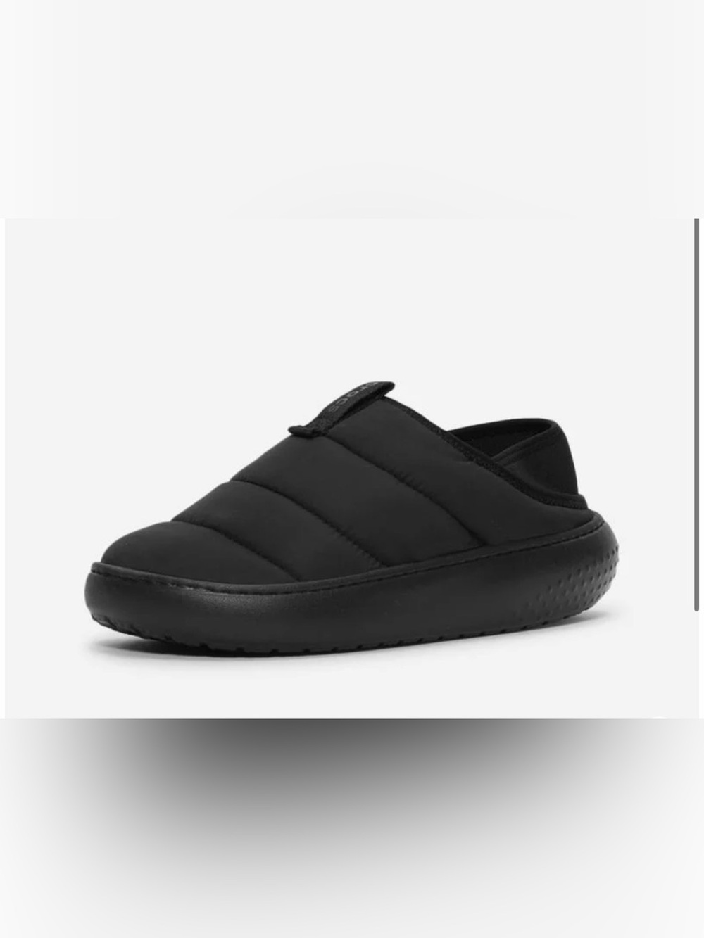 CROCS Kids Unisex Black Quilted Slip-On Lined Puff Moccasins Youth 5. NWT